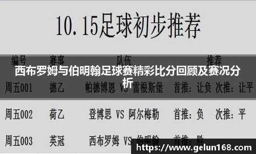 西布罗姆与伯明翰足球赛精彩比分回顾及赛况分析